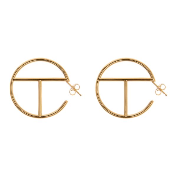 Large Logo Hoop Earring - Gold