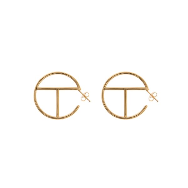 Medium Logo Hoop Earring - Gold