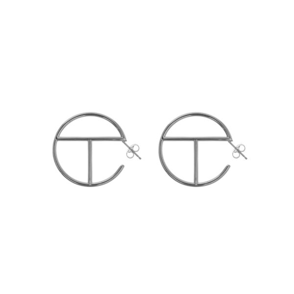 Medium Logo Hoop Earring - Silver