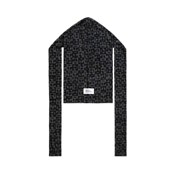 Monogram Print Durag - Black/Grey