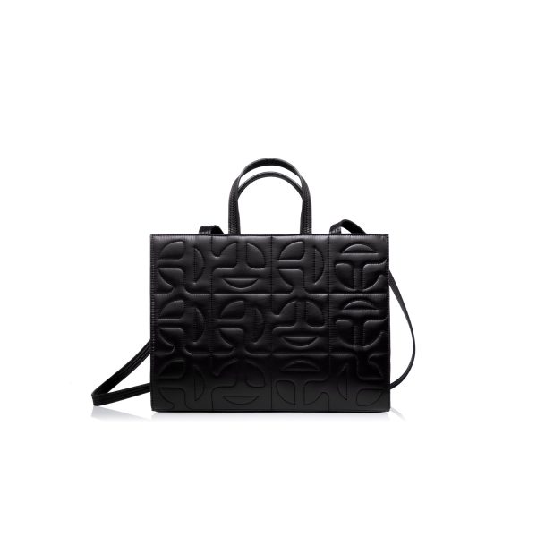 Quilted Medium Shopper - Black