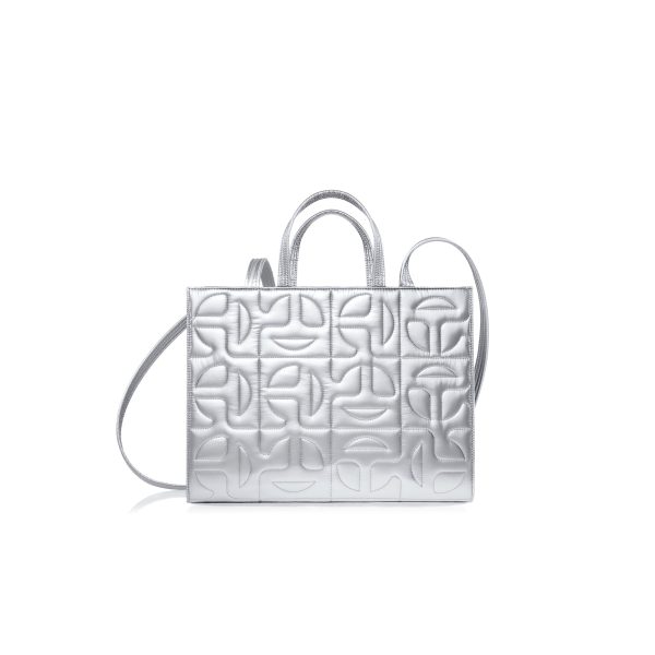 Quilted Medium Shopper - Silver