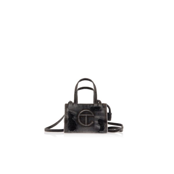 Small Denim Shopper - Distressed Black