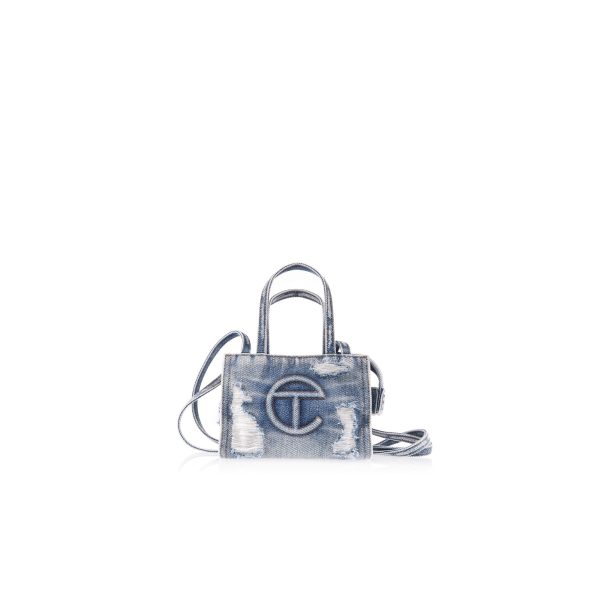 Small Denim Shopper - Distressed Blue