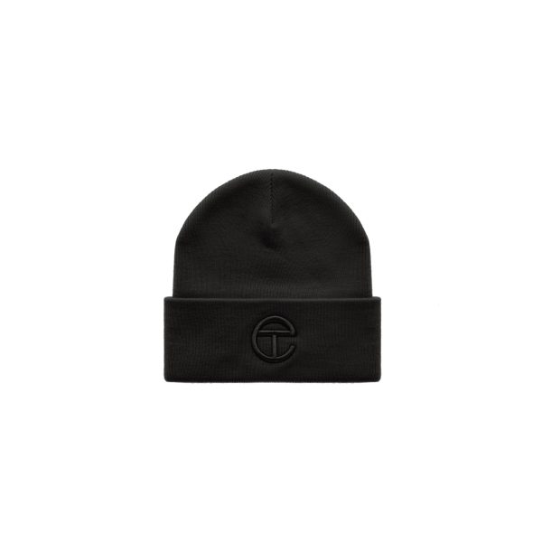 Embroidered Beanie - Black/Black