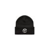 Embroidered Beanie - Black/White