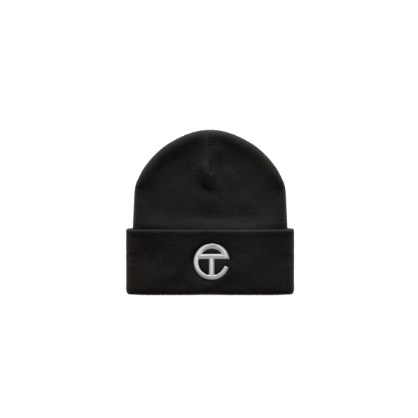 Embroidered Beanie - Black/White