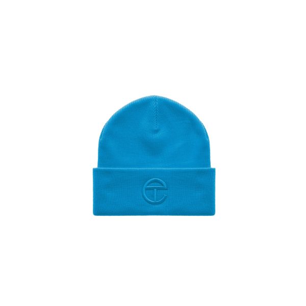 Embroidered Beanie - Cyan