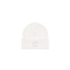Embroidered Beanie - White/White