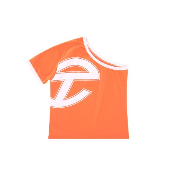 Half T - Orange/White