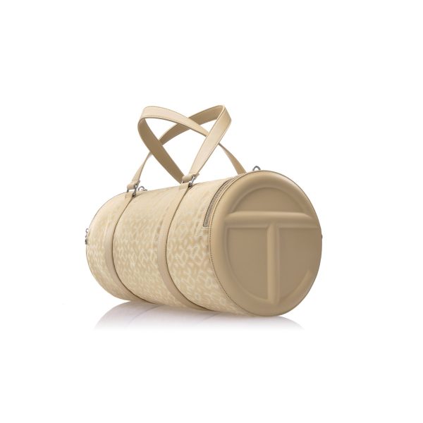 Large Jacquard Telfar Duffle - Cream Monogram