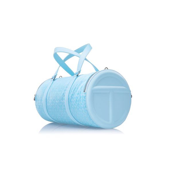 Large Jacquard Telfar Duffle - Pool Blue Monogram