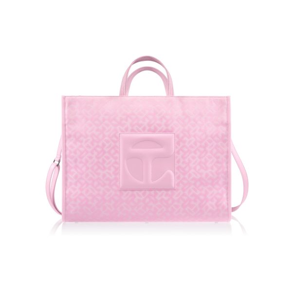 Large Jacquard Shopper - Bubblegum Monogram