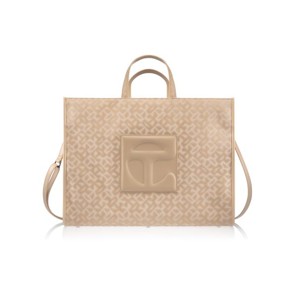 Large Jacquard Shopper - Cream Monogram