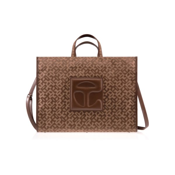 Large Jacquard Shopper - Chocolate Monogram