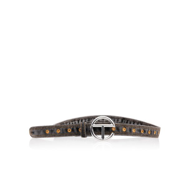 Denim Logo Belt - Black