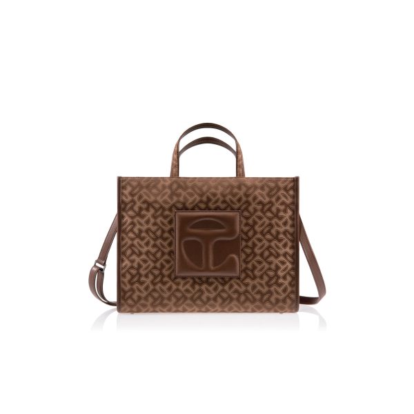 Medium Jacquard Shopper - Chocolate Monogram