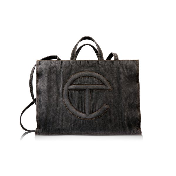 Large Denim Shopper - Black