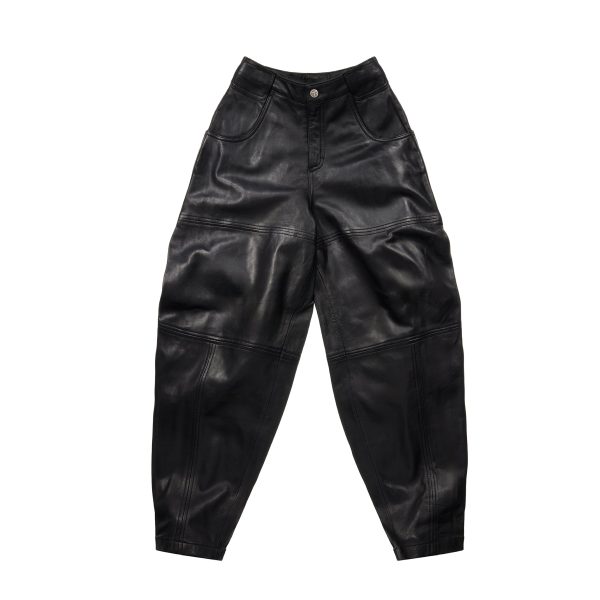 Baggy Leather Pant - Black