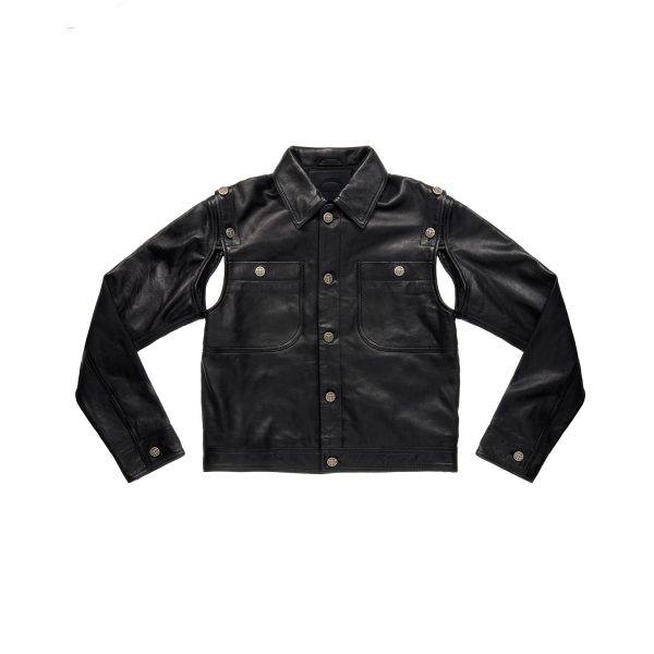 Detachable Leather Jacket - Black